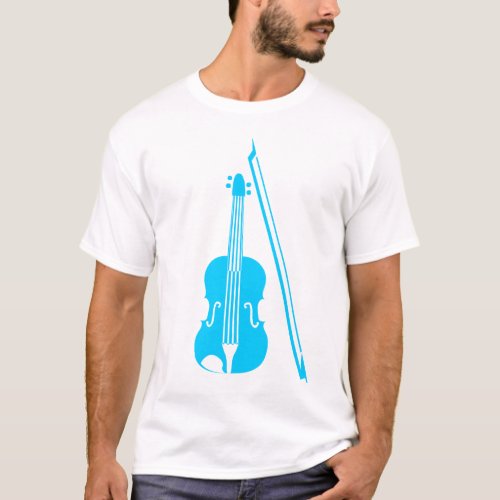 Violin _ Sky Blue T_Shirt