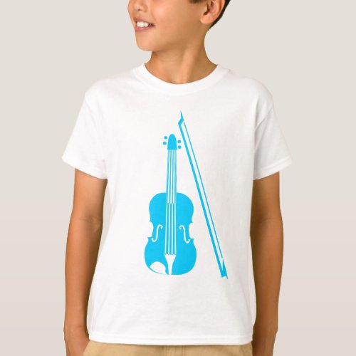 Violin _ Sky Blue T_Shirt