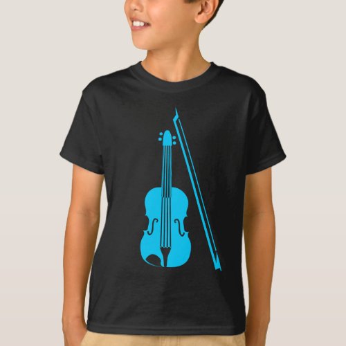 Violin _ Sky Blue T_Shirt