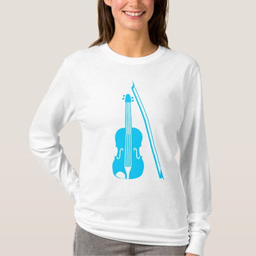 Violin _ Sky Blue T_Shirt