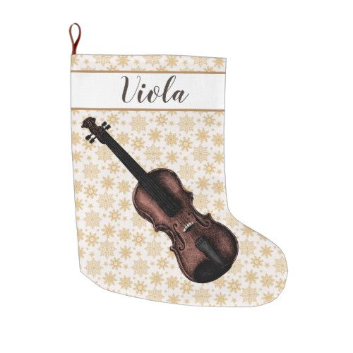 Violin  Snowflakes Personalized Stocking