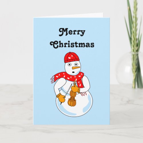 Violin Snowman Christmas Tree Card