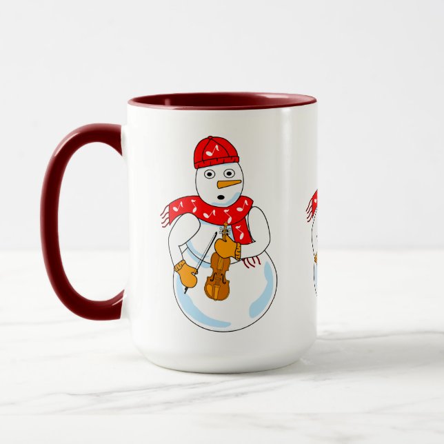 Violin Snowman Mug (Left)