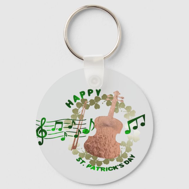 Violin St. Patrick's day Keychain  (Front)