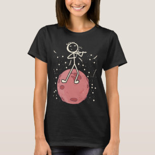 Violin Stick Player In Planet Violin Music Violin  T-Shirt
