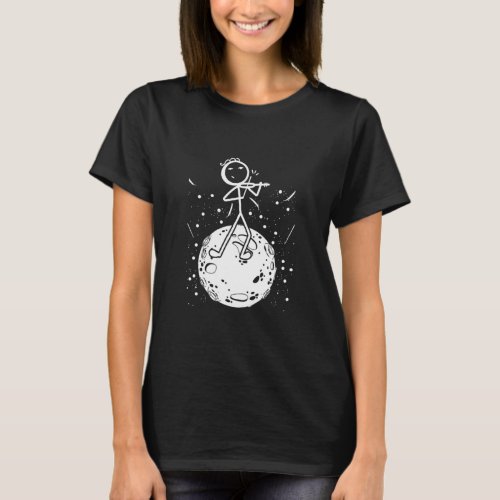 Violin Stick Player In Planet Violin Playing Violi T_Shirt