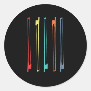 Violin Stick Vilinist Instrument Orchestra Gift Classic Round Sticker