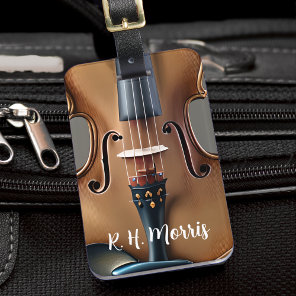 Violin String Musical Instrument Violinist Grey Luggage Tag