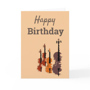 Violin string quartet arty music card