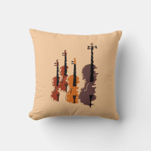 Violin string quartet arty music throw pillow