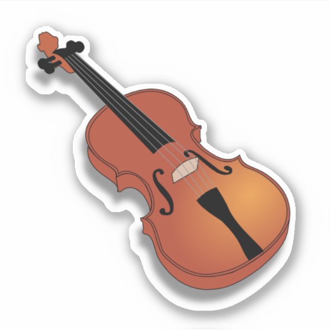 Violin, stringed instrument sticker (Front)