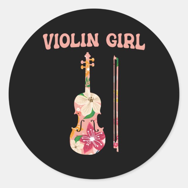 Violin Stringed Musical Instrut Violin Classic Round Sticker (Front)