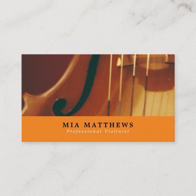Violin Strings, Professional Violinist Business Card (Front)