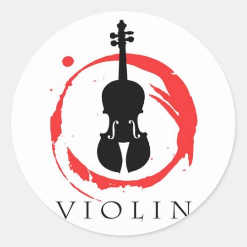 Violin Student Classic Round Sticker