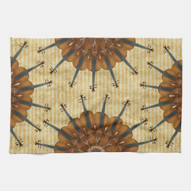 Violin Sunflowers Towel (Horizontal)