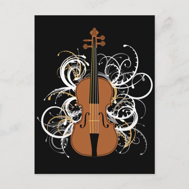 Violin Swirls Postcard (Front)