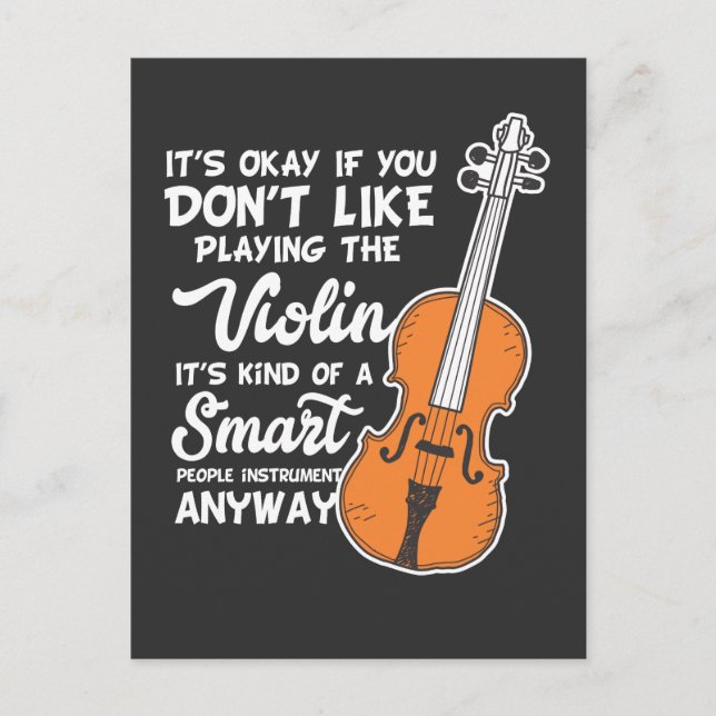 Violin T-Shirt - Funny Smart Violinist Violin Play Postcard (Front)