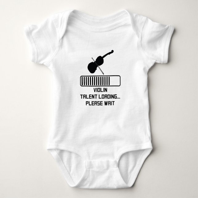Violin Talent Loading Baby Bodysuit (Front)