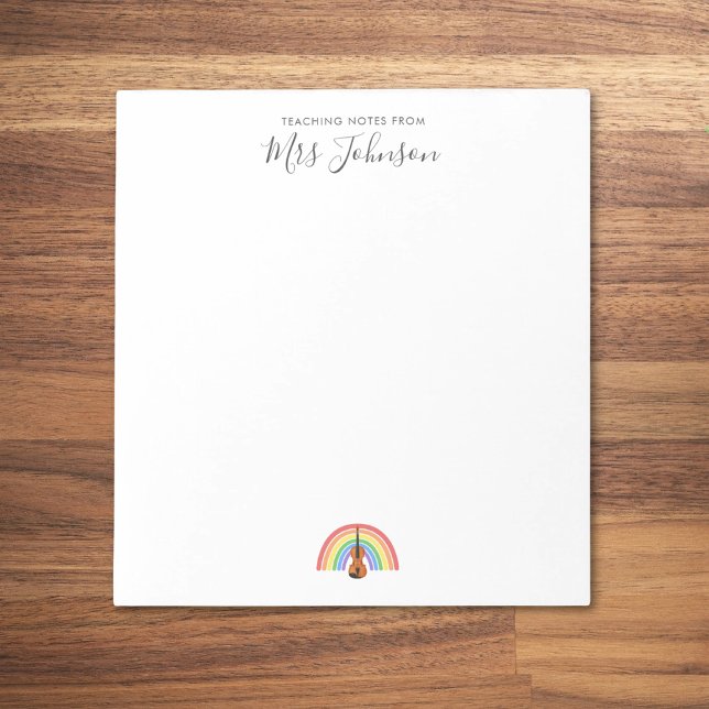 Violin Teacher Appreciation Rainbow Music Notepad (Creator Uploaded)