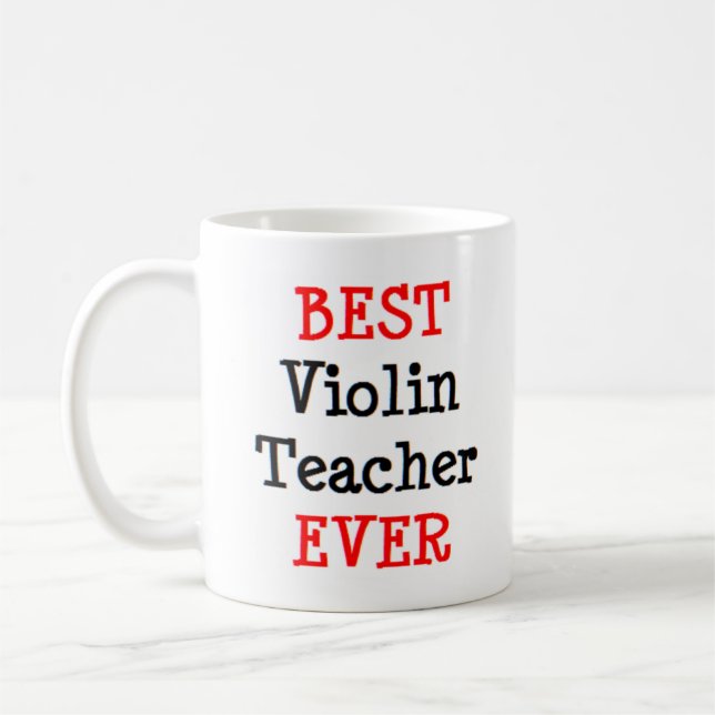 violin teacher, best coffee mug (Left)