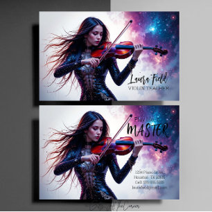 Violin Teacher Cosmic  Business Card