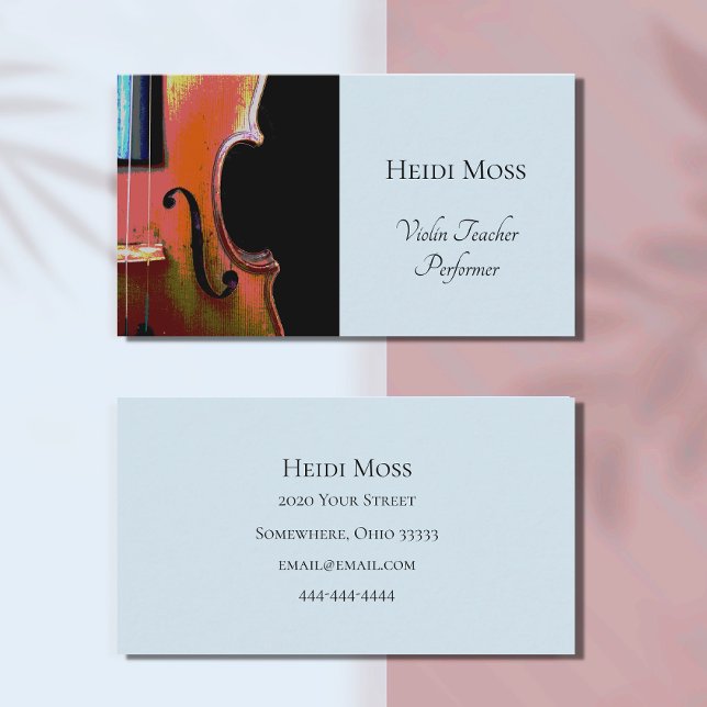 Violin Teacher Music Lessons Performer  Business Card (Creator Uploaded)