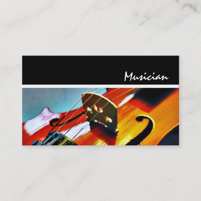 Violin Teacher Player Studio Music Musician Business Card (Front)