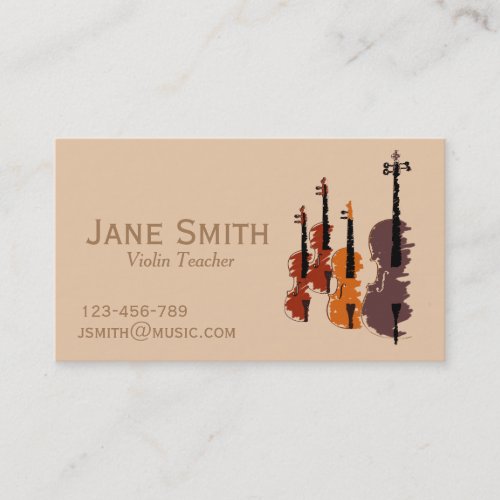 Violin Teacher String instrument music tutor Business Card