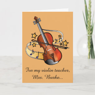 Violin Teacher Thank You Name Customizable Card