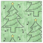 Violin Text Christmas Tree Fabric 