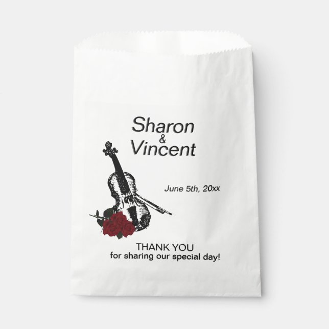 Violin Thank You Favor Bag (Front)