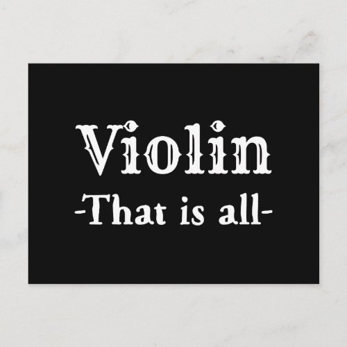 Violin That Is All Funny Music Postcard