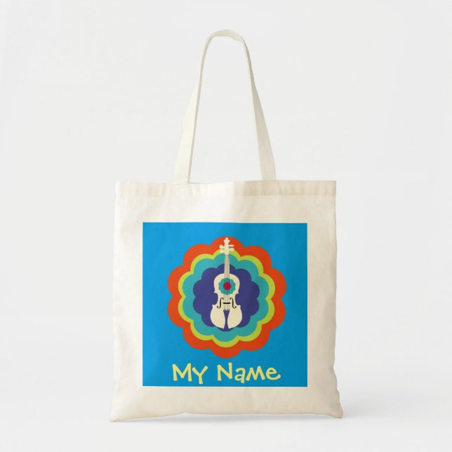 Violin Tote Bag-Add Your Name Bag (Front)