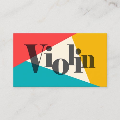 Violin Tri_Color _ Turquoise Coral Gold Business Card