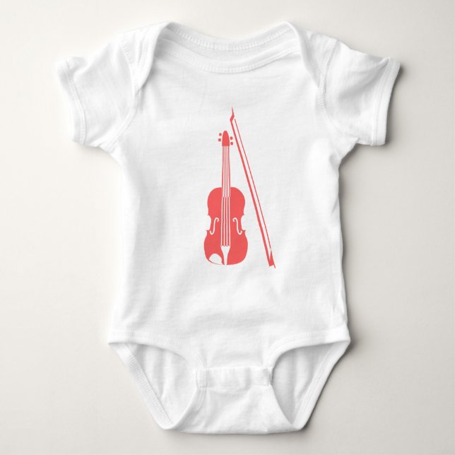 Violin - Tropical Pink Baby Bodysuit (Front)