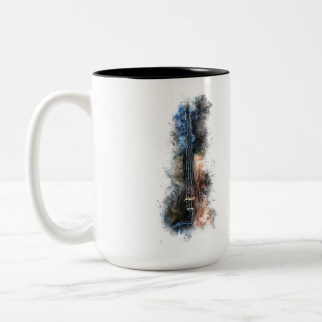 Violin Two-Tone Coffee Mug (Left)