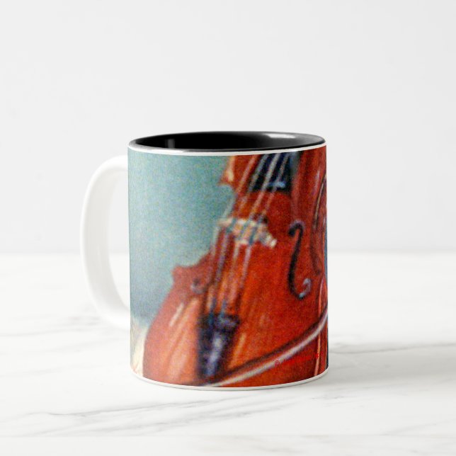 Violin Two-Tone Coffee Mug (Front Left)