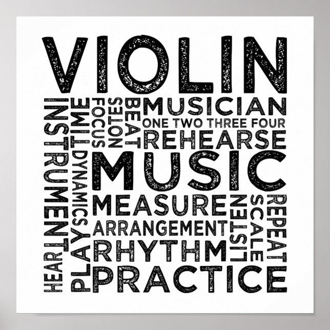 Violin Typography Poster (Front)