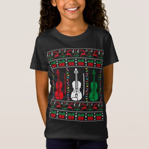 Violin Ugly Christmas Sweater Violinist Xmas Famil