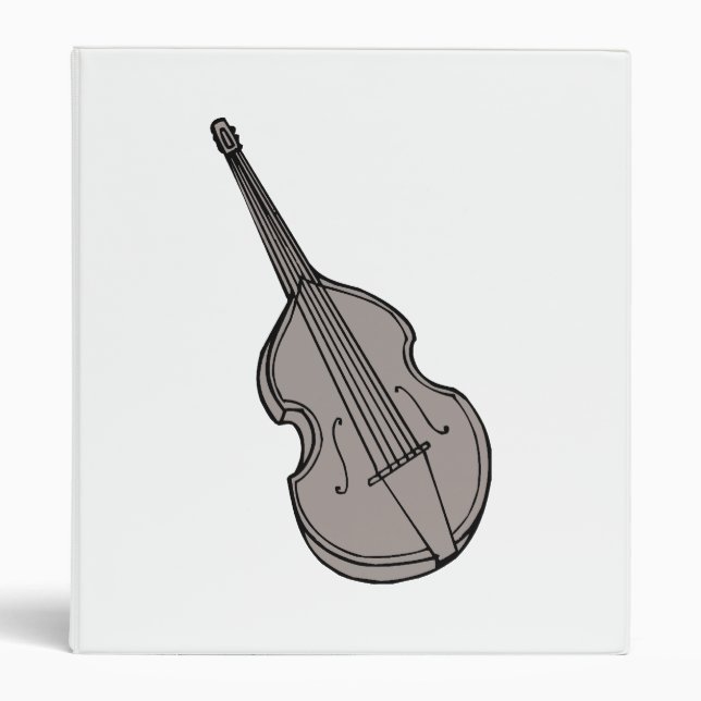 Violin Upright Bass Guitar Graphic 3 Ring Binder (Front)