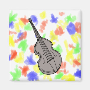 Violin Upright Bass Guitar Graphic Magnet