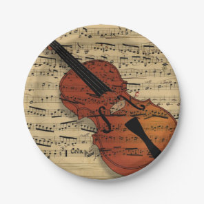 Violin & Vintage Music Paper Plates