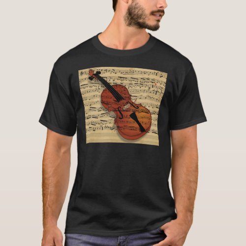 Violin Vintage Music T_Shirt