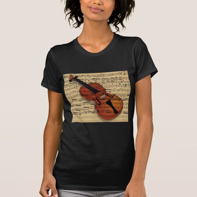 Violin Vintage Music T-Shirt (Front)