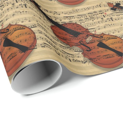 Violin Vintage Music Wrapping Paper Zazzle