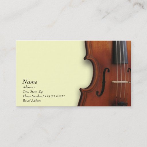 Customizable Violin Viola Business Card for The Violin Site