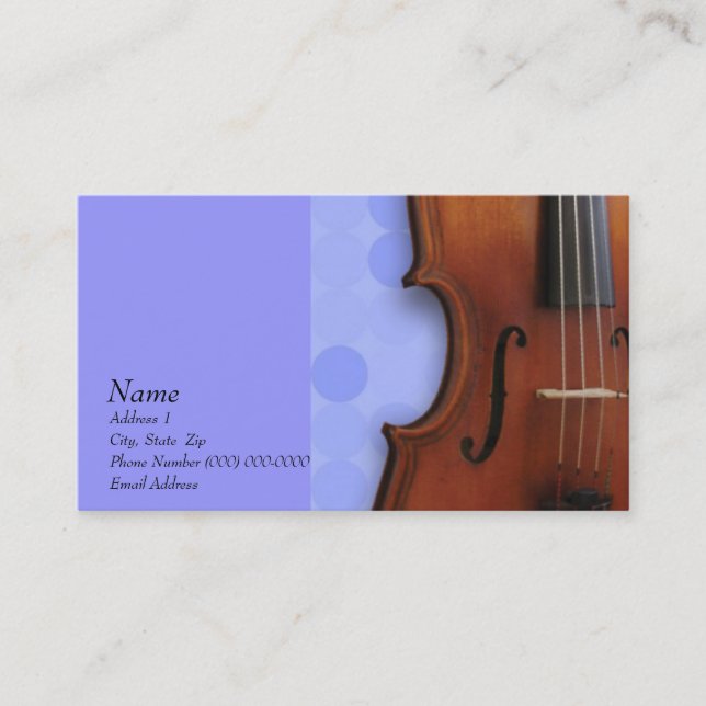 Violin Viola Business Card for The Violin Site (Front)