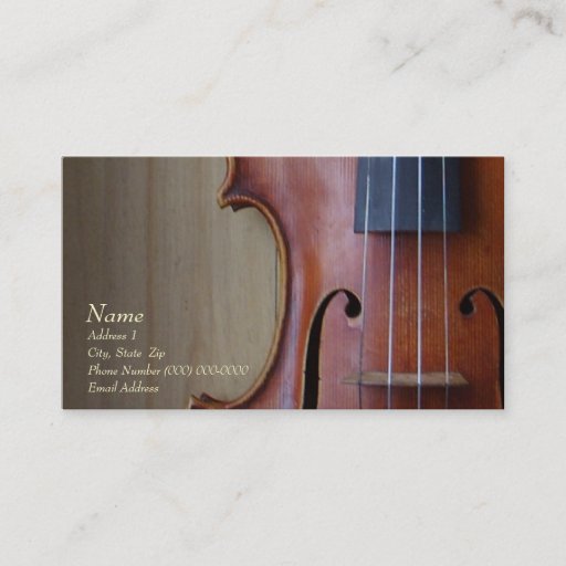 Customizable Violin Viola Business Card for The Violin Site