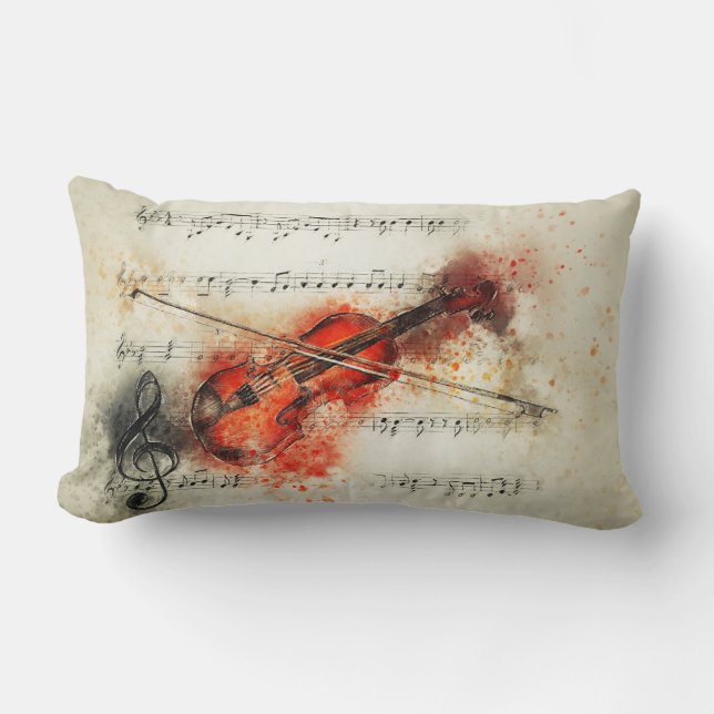Violin viola classical music pillow (Front)
