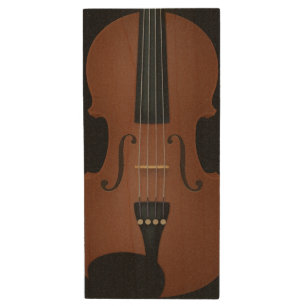 Violin Viola.Front & Back Custom Classical Music Wood Flash Drive